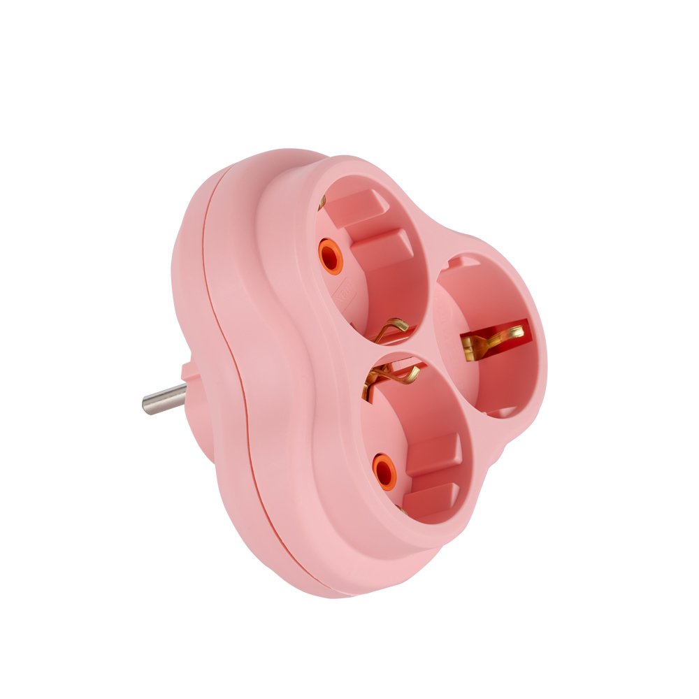 NİLSON Quattro Topraklı Golyad 3lü Priz Pembe 40 52 01 01